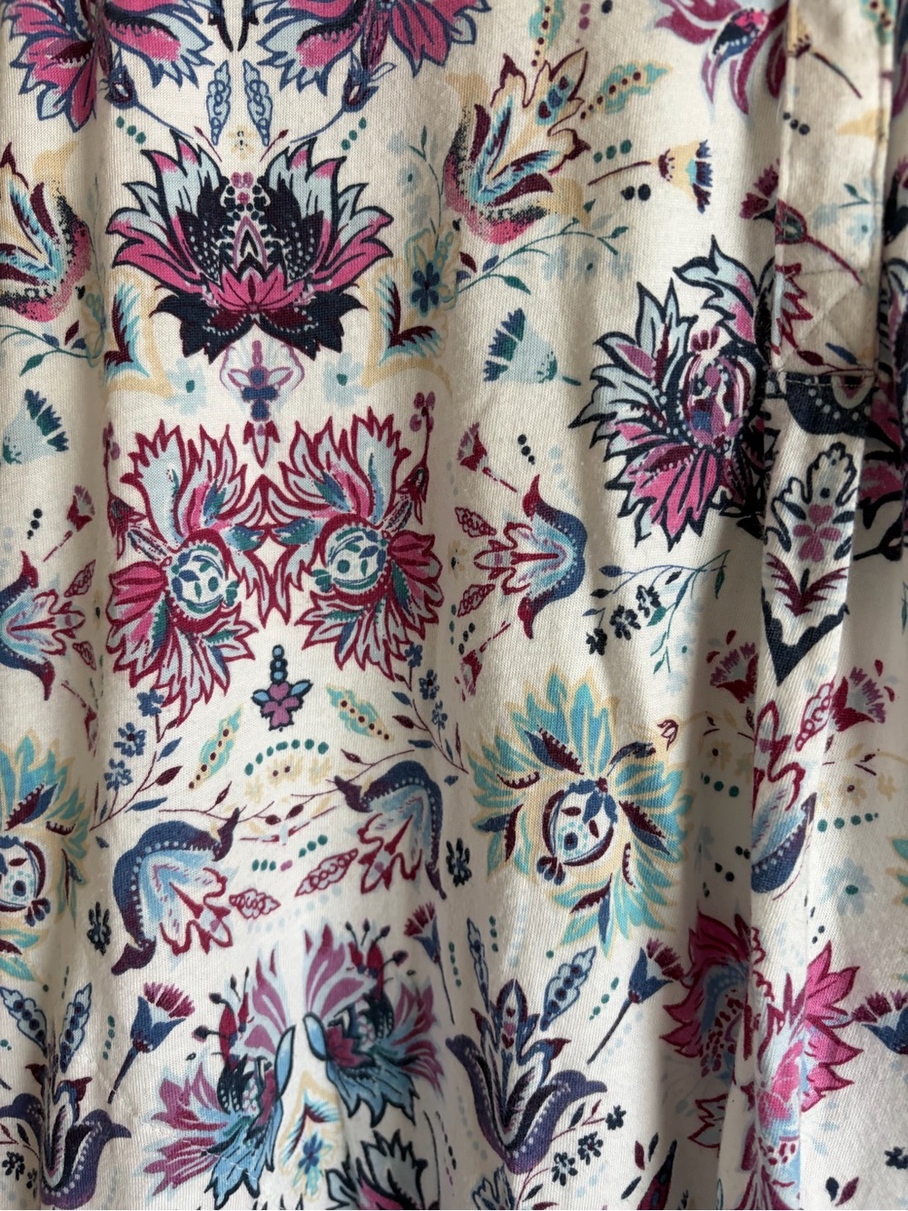 J. Jill White Floral-Print Sleeveless V-Neck Tank with Pink and Blue Accents - Picture 4 of 4
